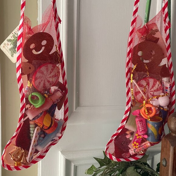🎄2 Vintage Inspired Christmas STOCKING FILLED w FAVORS & SWEETS! (2) - Picture 2 of 15